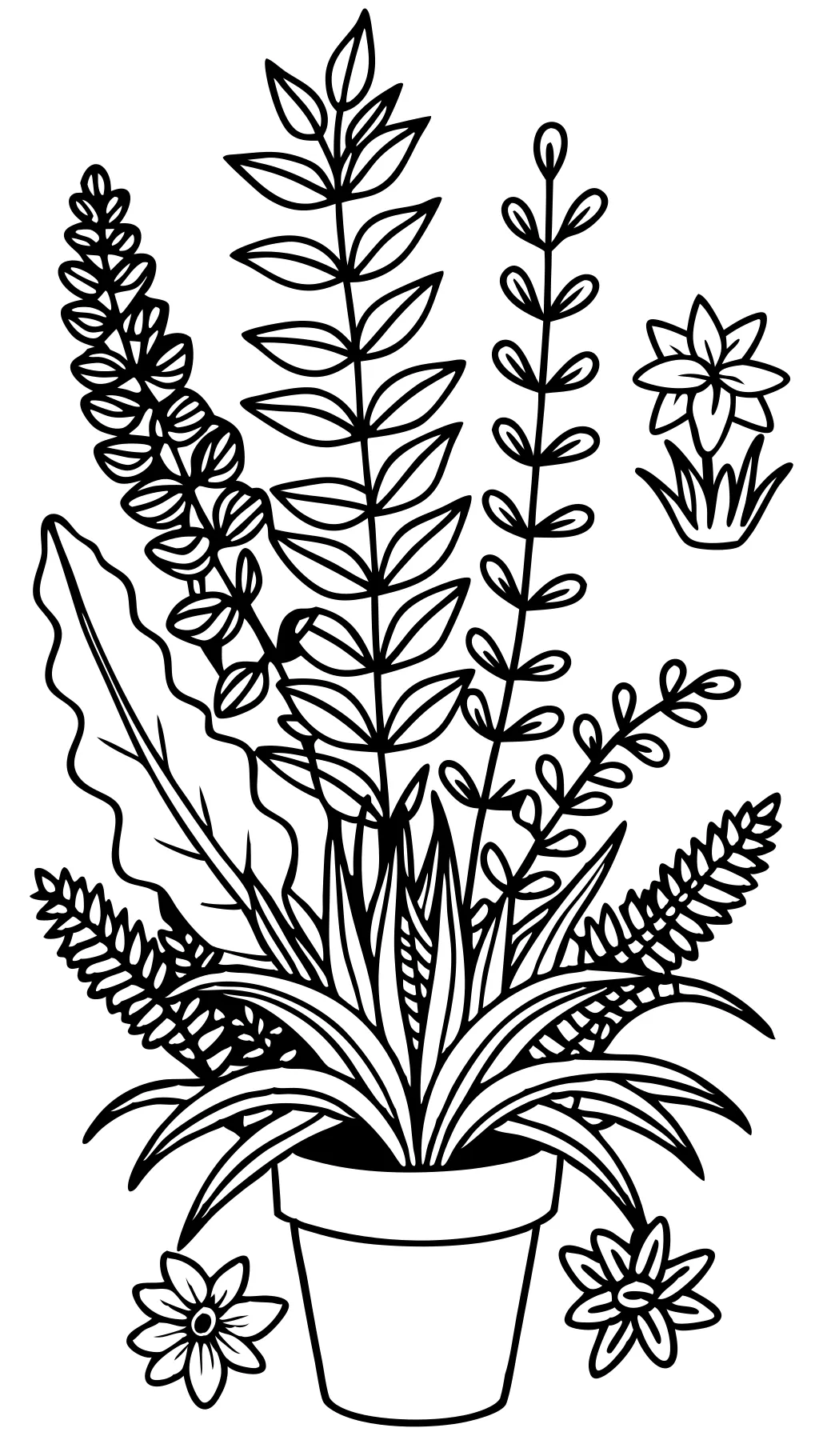 coloring page of a plant